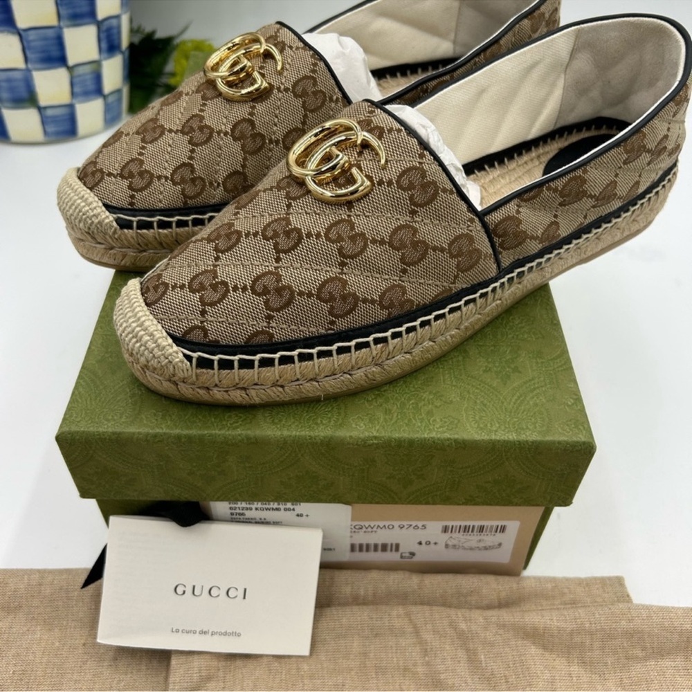 Women’s Gucci, GG supreme canvas espadrilles size 40.5 made in Spain - Picture 4 of 10